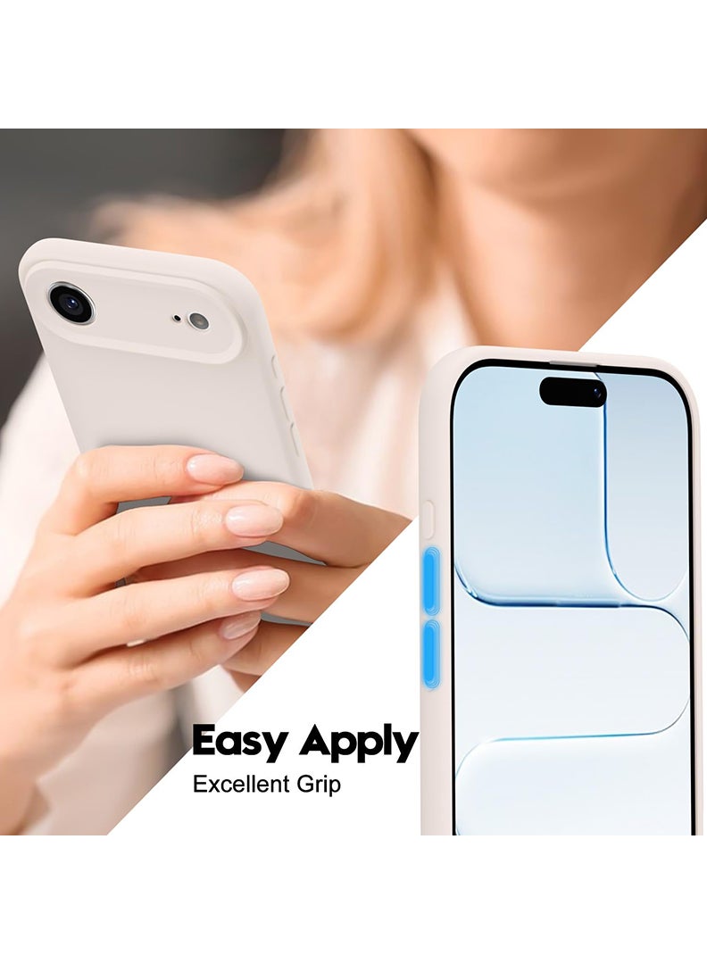 Case Up Compatible with Apple iPhone 17 Air Case, Soft & Premium Liquid Silicone [Anti-Scratch Microfiber Lining] Shockproof Protective Slim Phone Cover Off White - Image 4